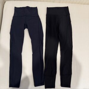 Black and Navy High-Waisted Leggings